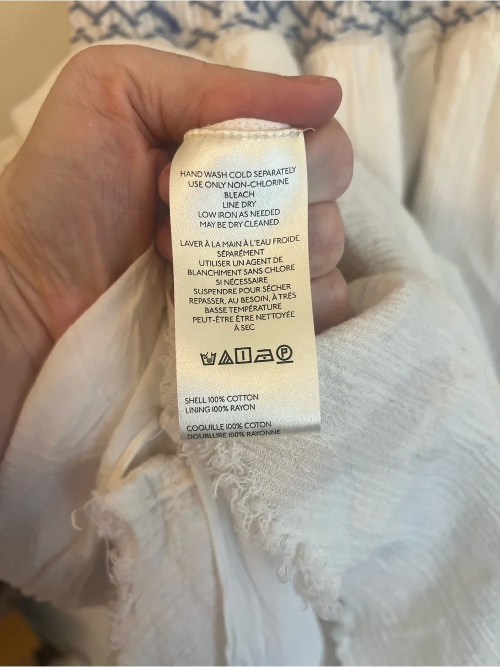 Free People Embroidered Smocked Handkerchief Midi Dress Ivory L